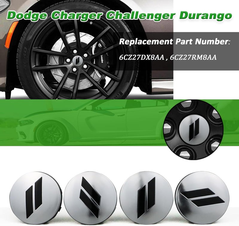 BINQIGOO 4pcs 63mm 2.5 inches Slash Wheel Center Cap Covers Fit for Dodge Charger Durango Dart 2015-2020 Jeep/Chrysler - Image 5